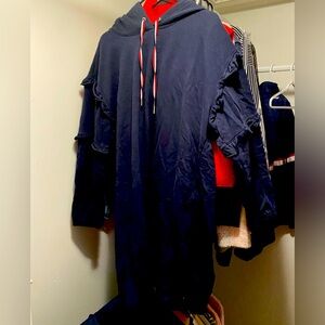 Tommy Hilfiger hooded dress women’s ruffled sleeves